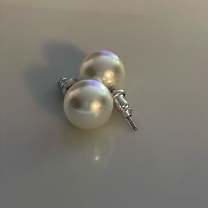 Large faux pearl studs